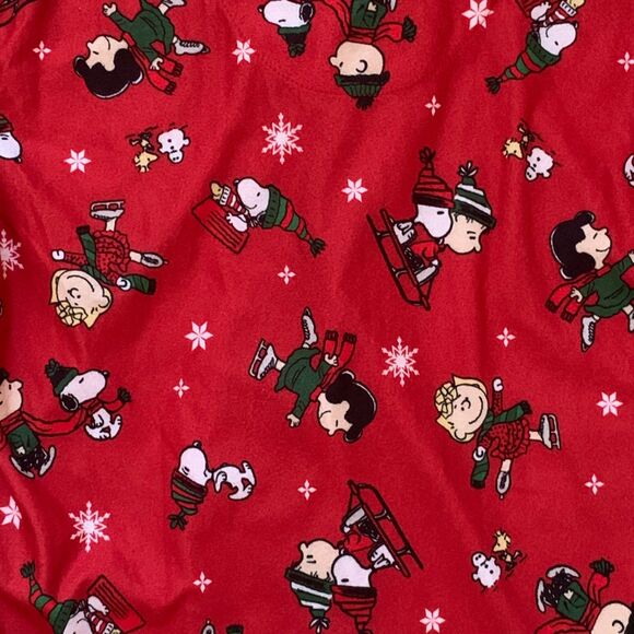 Peanuts Pajama Shirt Mens LG Snoopy Charlie Brown V-Neck Flannel Long Sleeves - Picture 6 of 12